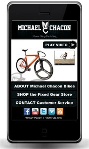 Mobile Website for Mike on a bike, Michael Chacon