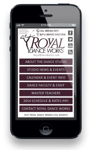 mobile website for royal dance works
